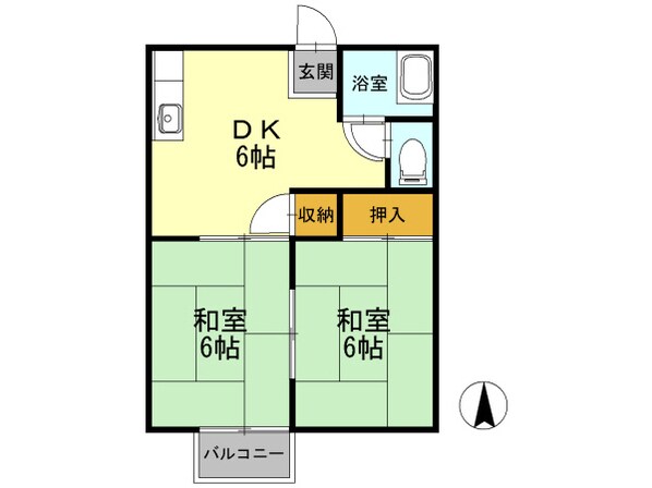 コーポ水ヶ江　Ⅰ棟の物件間取画像